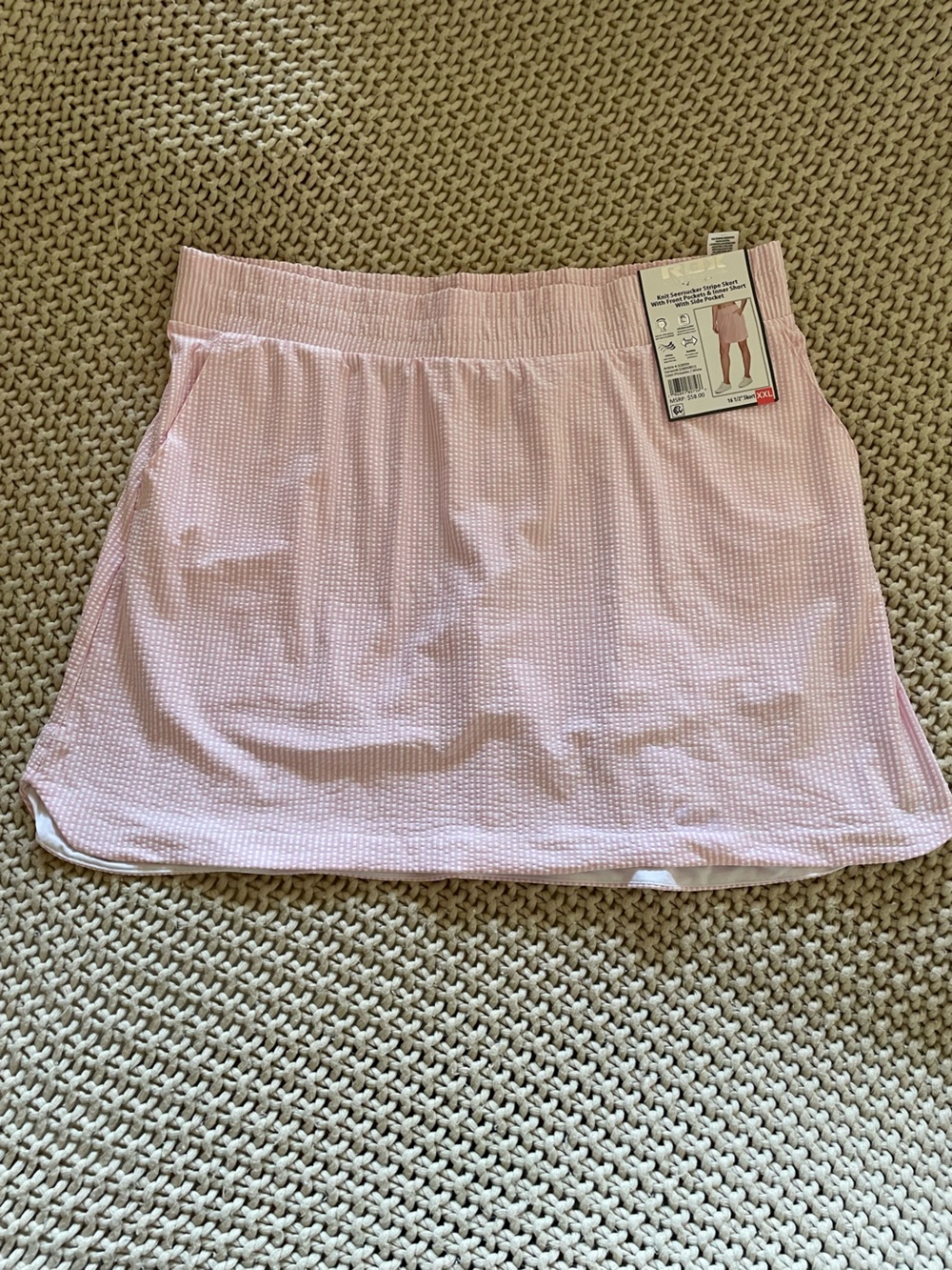 NWT RBX Light Pink Athletic Skort with Elastic Waistband